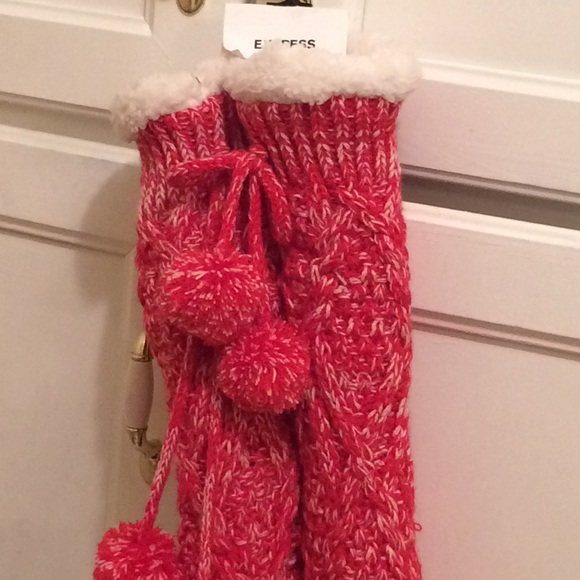 Express Accessories - Express slippers crochet outside...fuzzy insideNWT